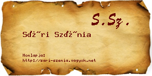 Sári Szénia névjegykártya